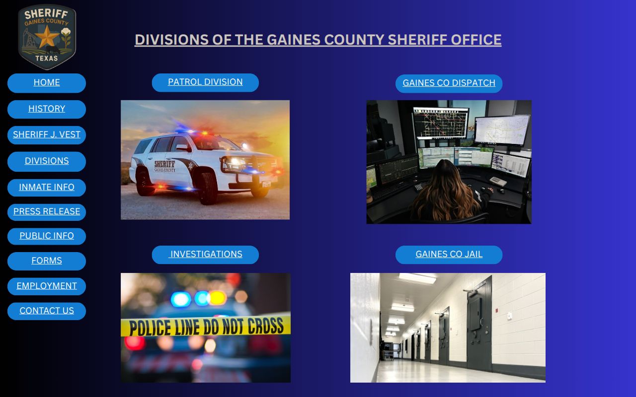 Gaines County jail booking record source